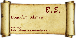 Bogyó Sára névjegykártya