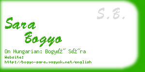 sara bogyo business card